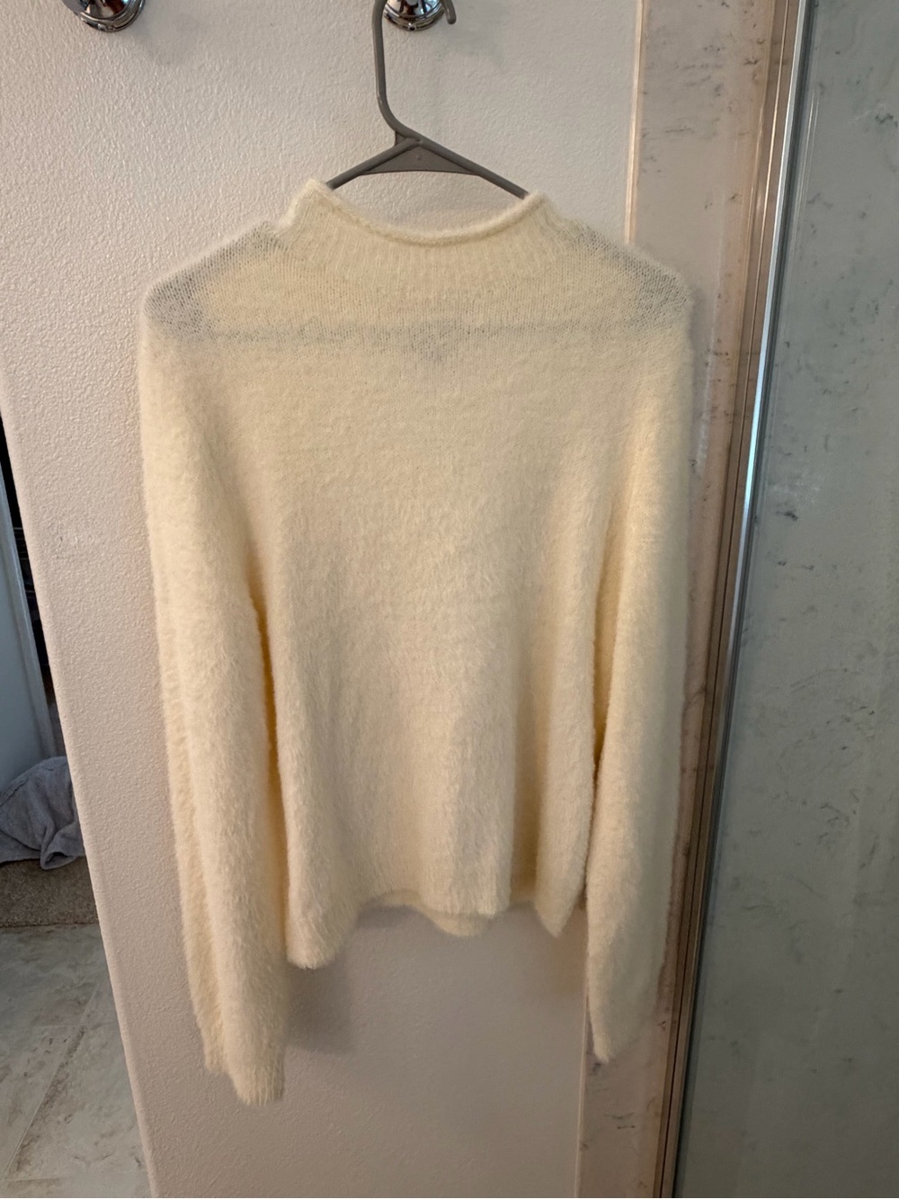 Target Cream Fuzzy Turtleneck Sweater